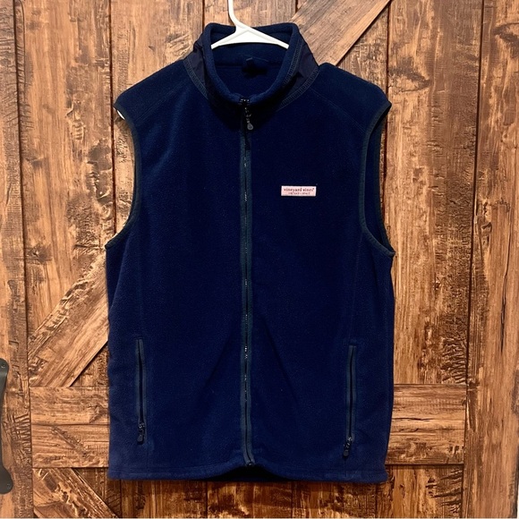 Vineyard vines men's fleece harbor navy blue vest size small EUC - Picture 2 of 6